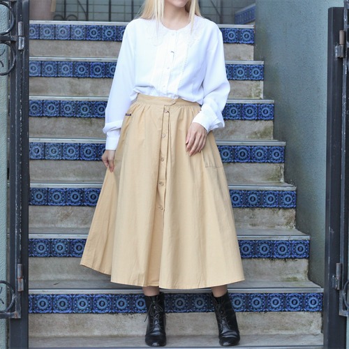 EU VINTAGE LEE COOPER FRONT BUTTONDESIGN LONG SKIRT/ヨーロッパ古着リークーパーフロントボタンデザインロングスカート