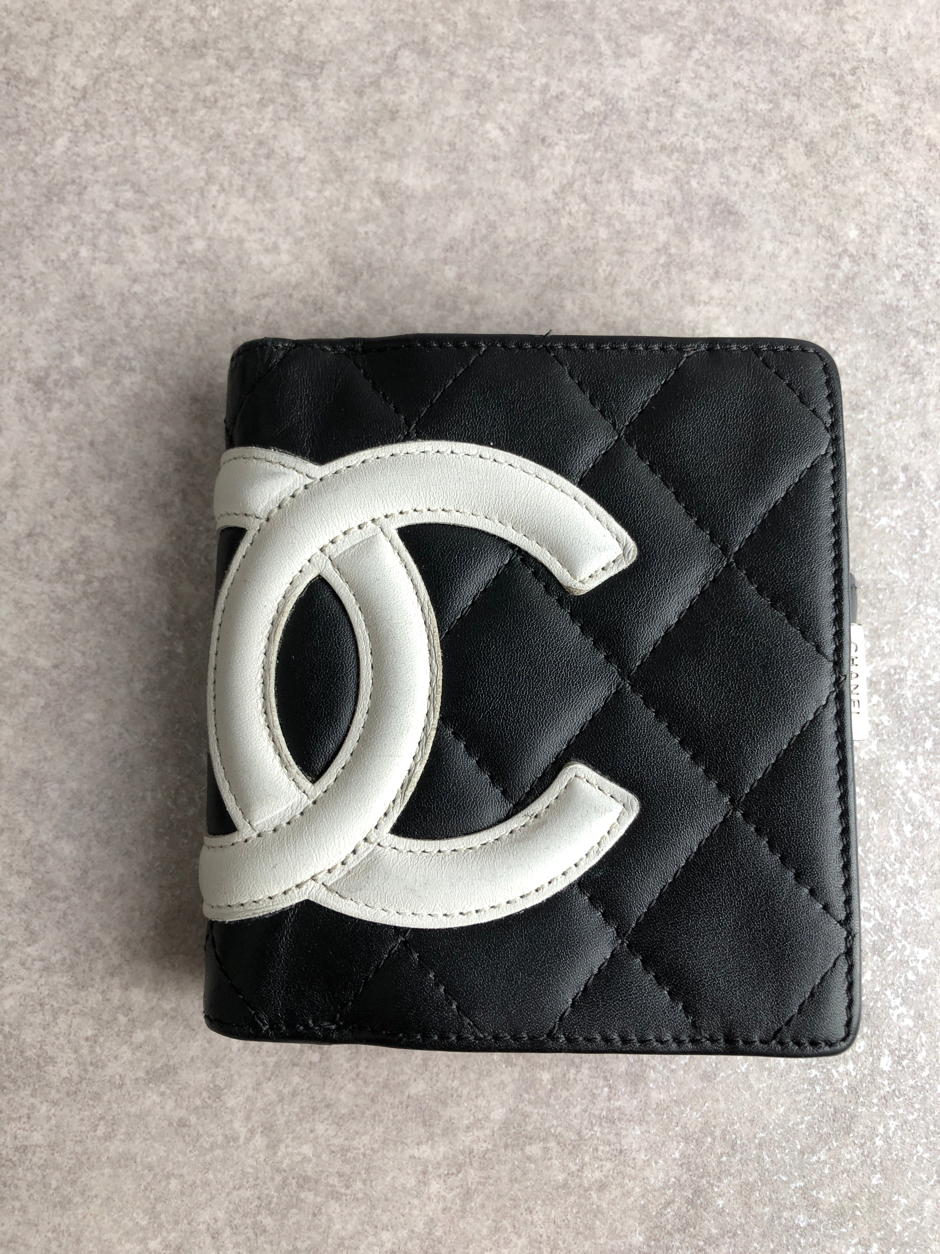 CHANEL シャネル カンボンライン 財布 ブラック ココマーク レザー 二