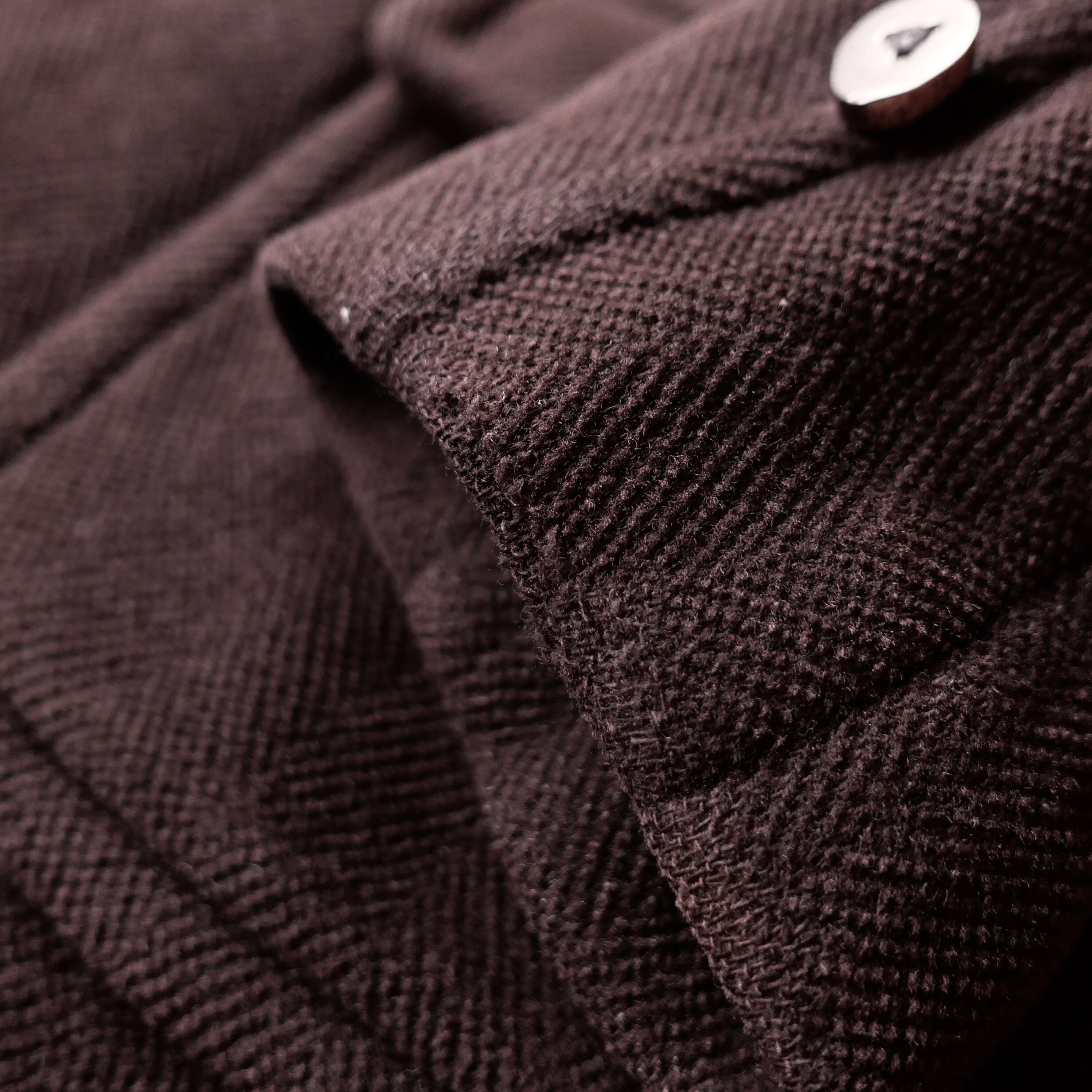 【クリーニング済・美品】Moorbrook 肉厚ウールヘリンボーン ブラウン 90s MOORBROOK FABRIC 