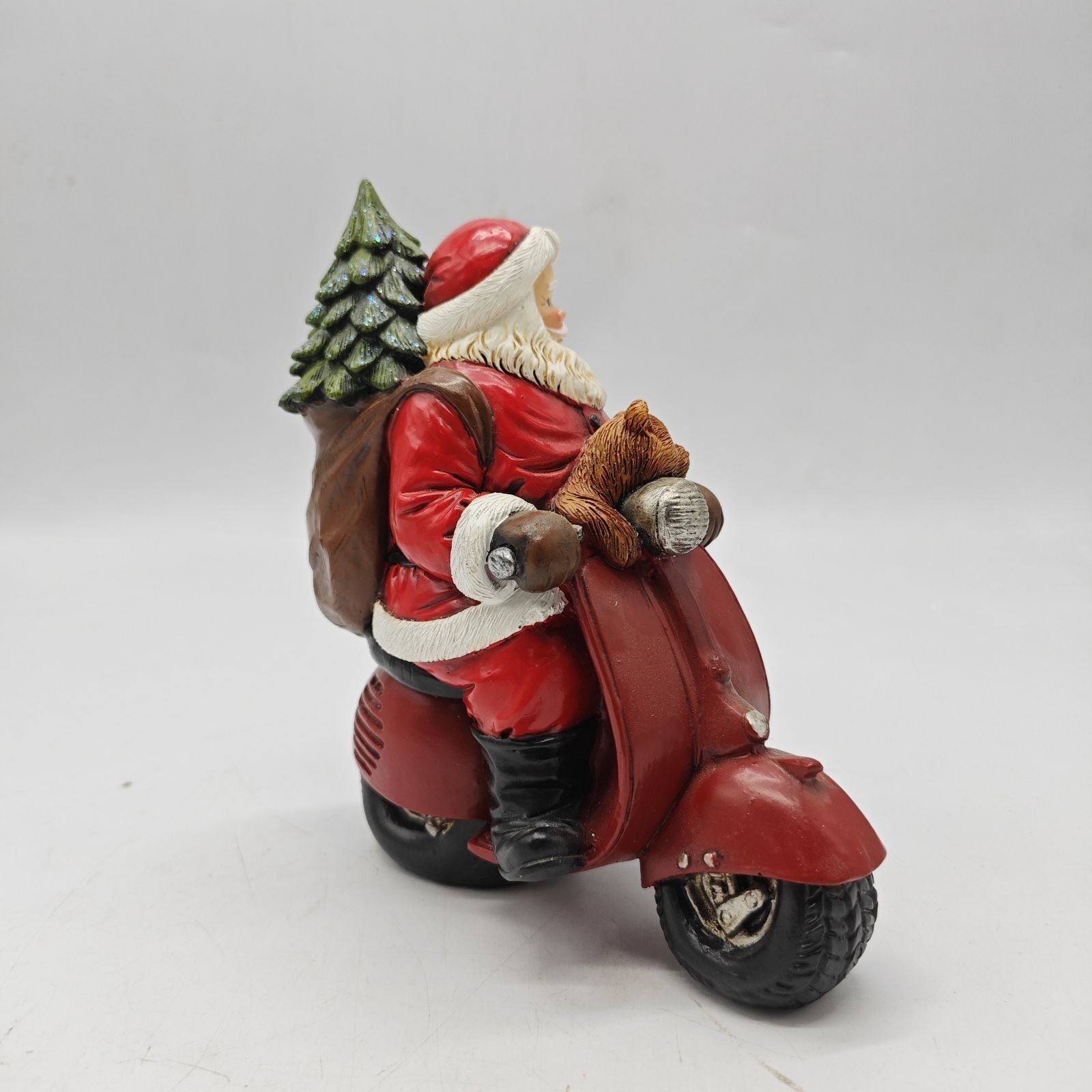 クリスマス 置物 オブジェ ガーデンオーナメント バイクに乗っている