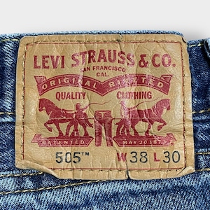 LEVI'S 505 デニム ジーンズ ジーパン W38 L30 ビッグサイズ ダボパン テーパード ダメージ リーバイス US古着