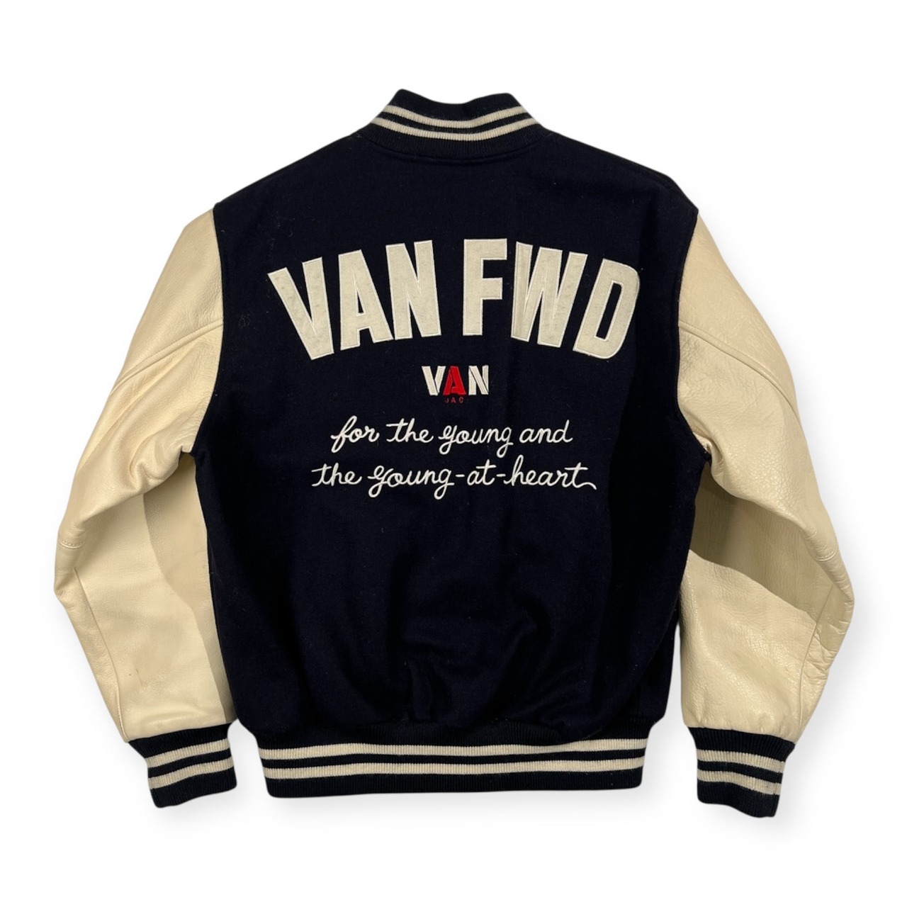 VAN JAC ヴァンジャケット VAN FWD フルデコ レタードワッペン 袖革 レザー スタジャン Mサイズ /べルソン期/オールド