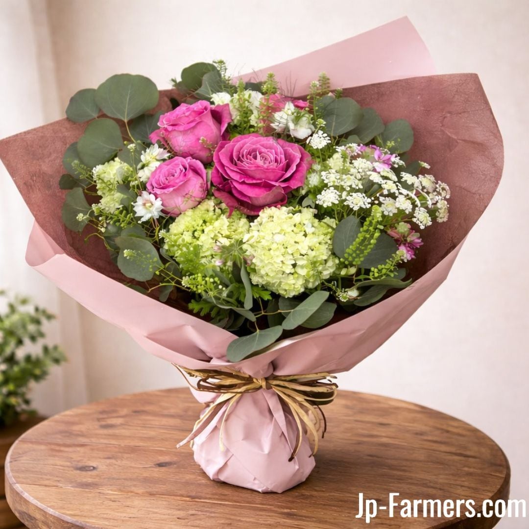 MOTHER'S DAY ピンク薔薇のナチュラルブーケ ～感謝の気持ちを込めて