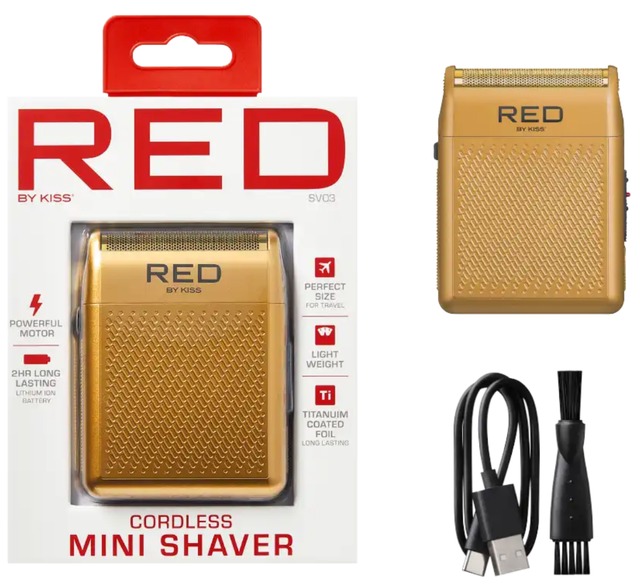 【USB充電】RED BEAUTY　コードレス　ミニシェーバー　ゴールド