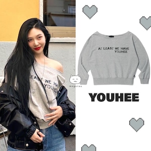 ★Red Velvet ジョイ 着用！！【YOUHEE】OFF SHOULDER SWEATSHIRTS MELANGE GREY
