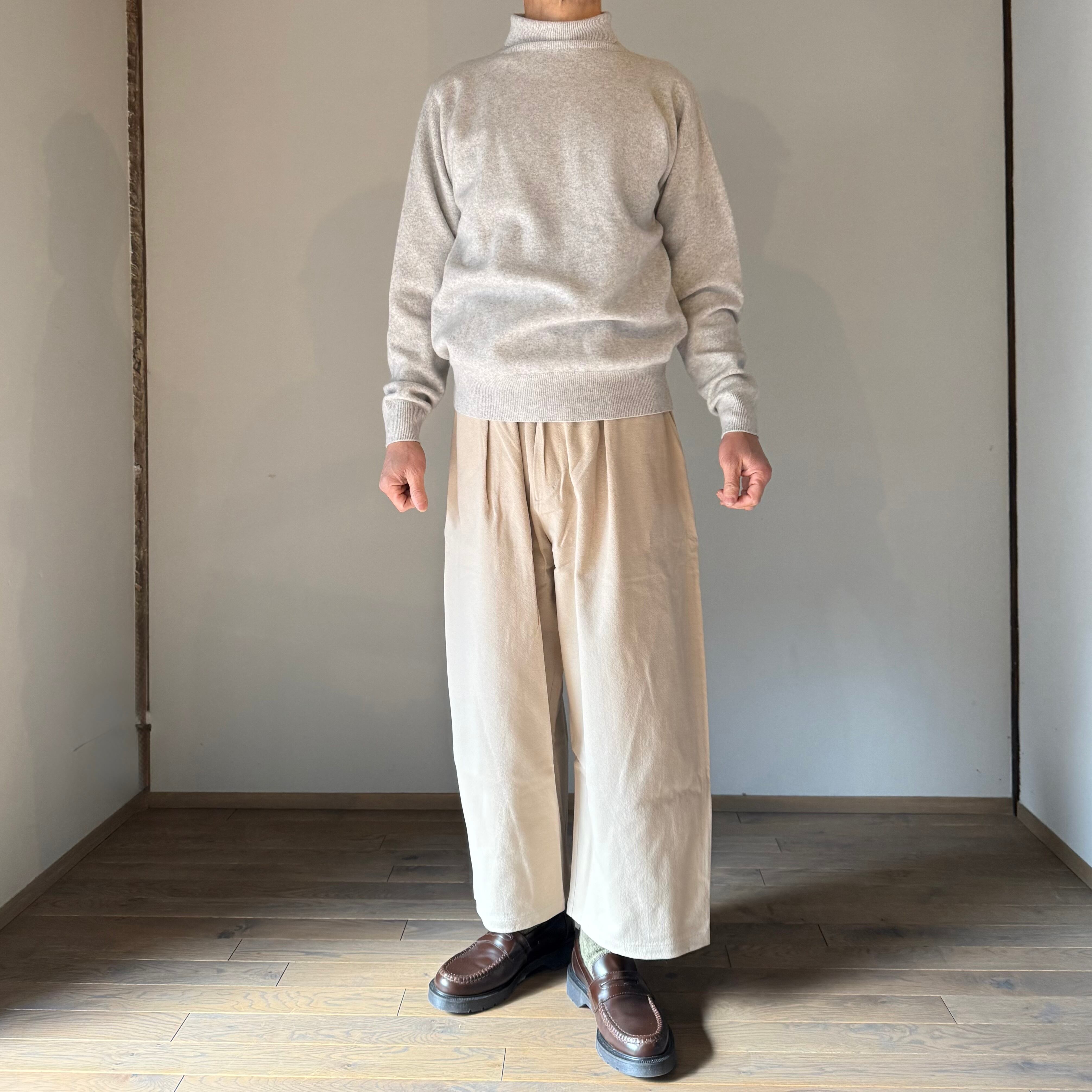 MITTAN KN-21 ウールタートルセーター 灰 | Routes*Roots