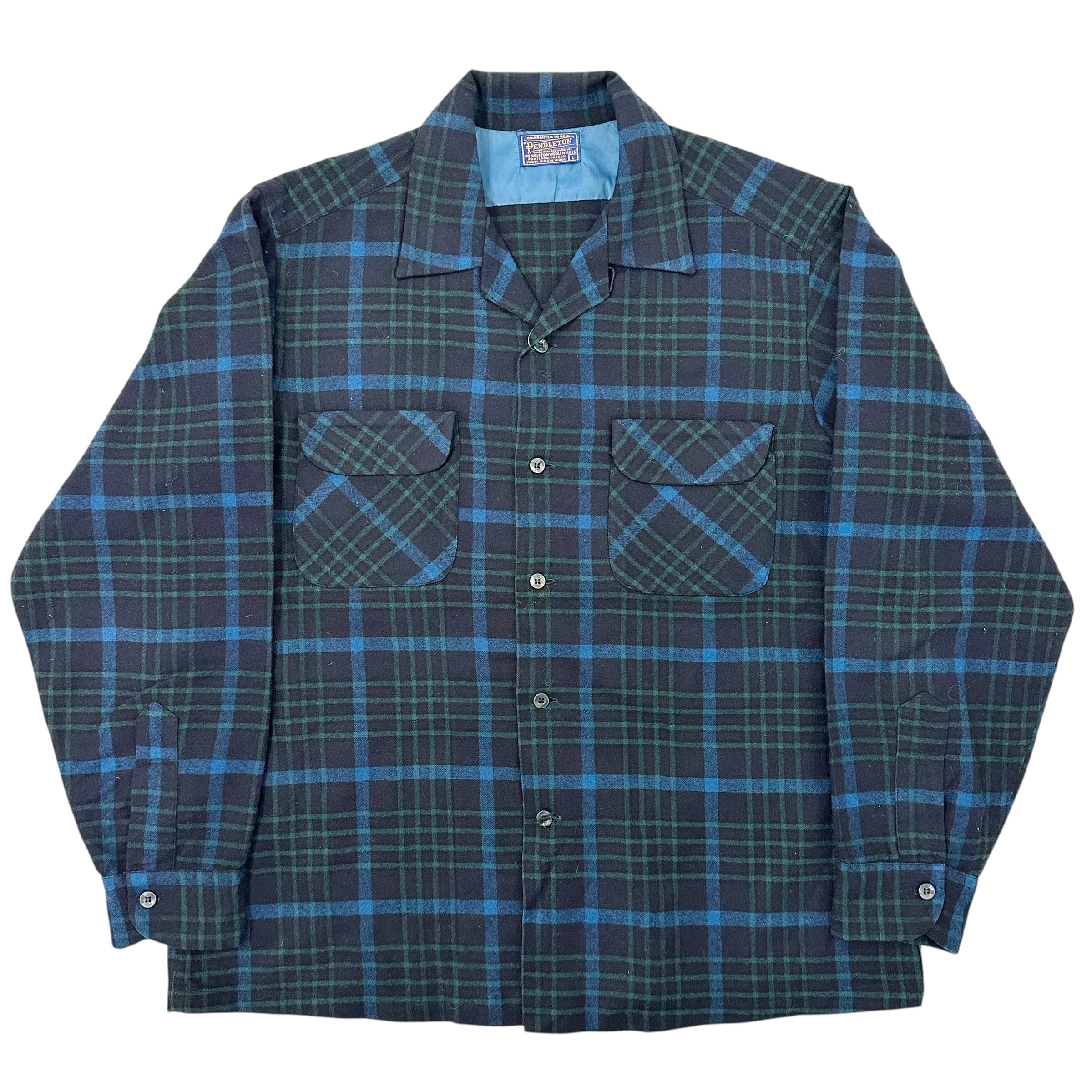 50's PENDLETON Wool Shirt NAVY | BerBerJin Yuhodo
