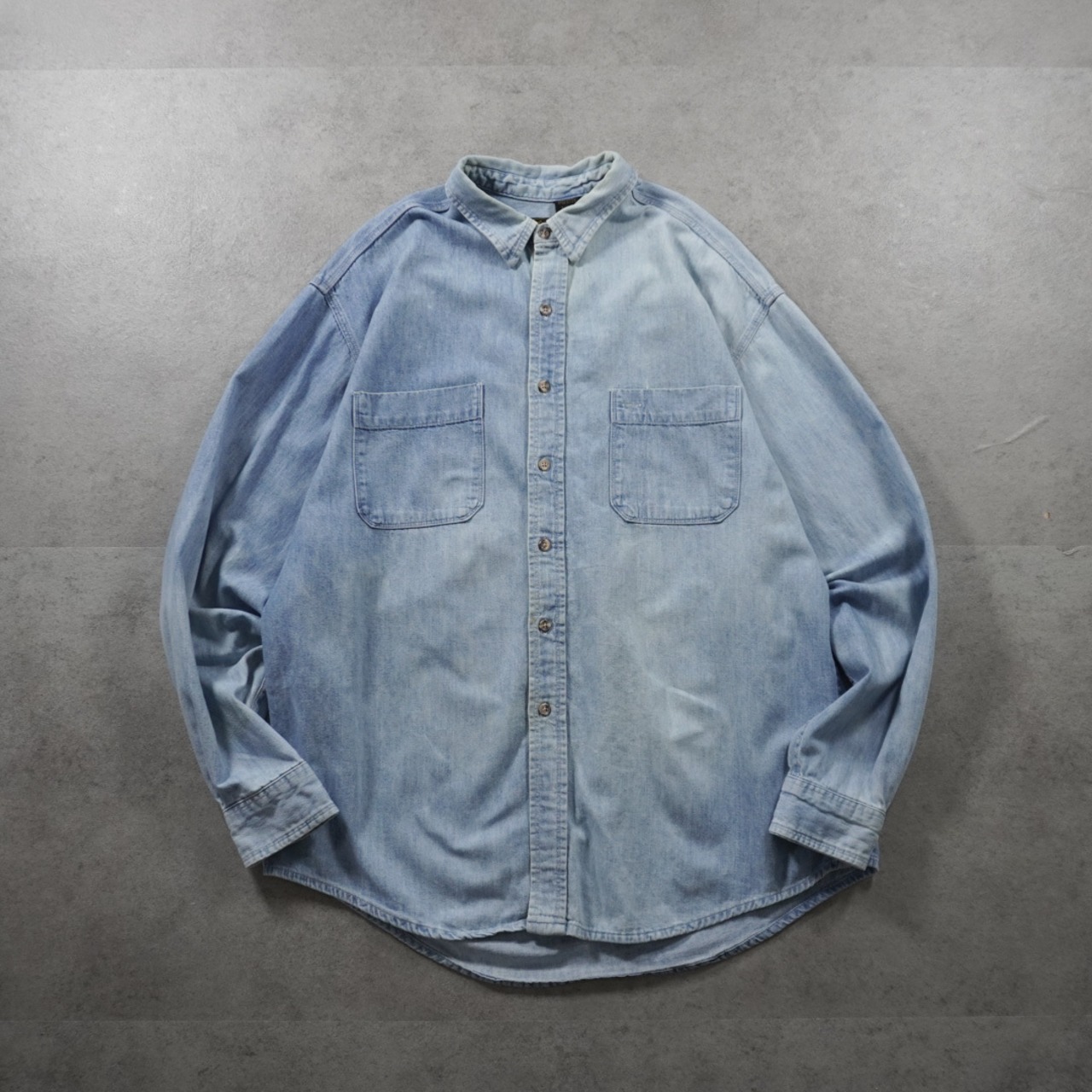 80s〜 Eddie Bauer Denim shirt  "made in USA" XL 古着 - 1