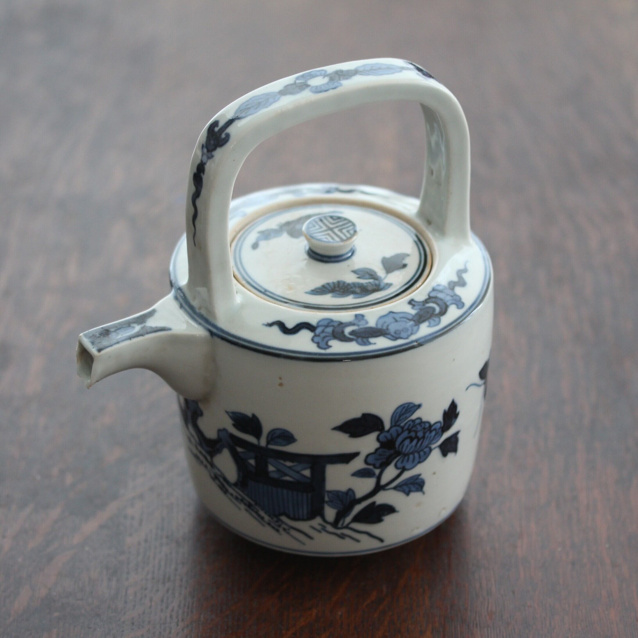 九谷乾山写色絵梅文湯碗 中村梅山 d7.6cm Kutani Enameled Yunomi Tea