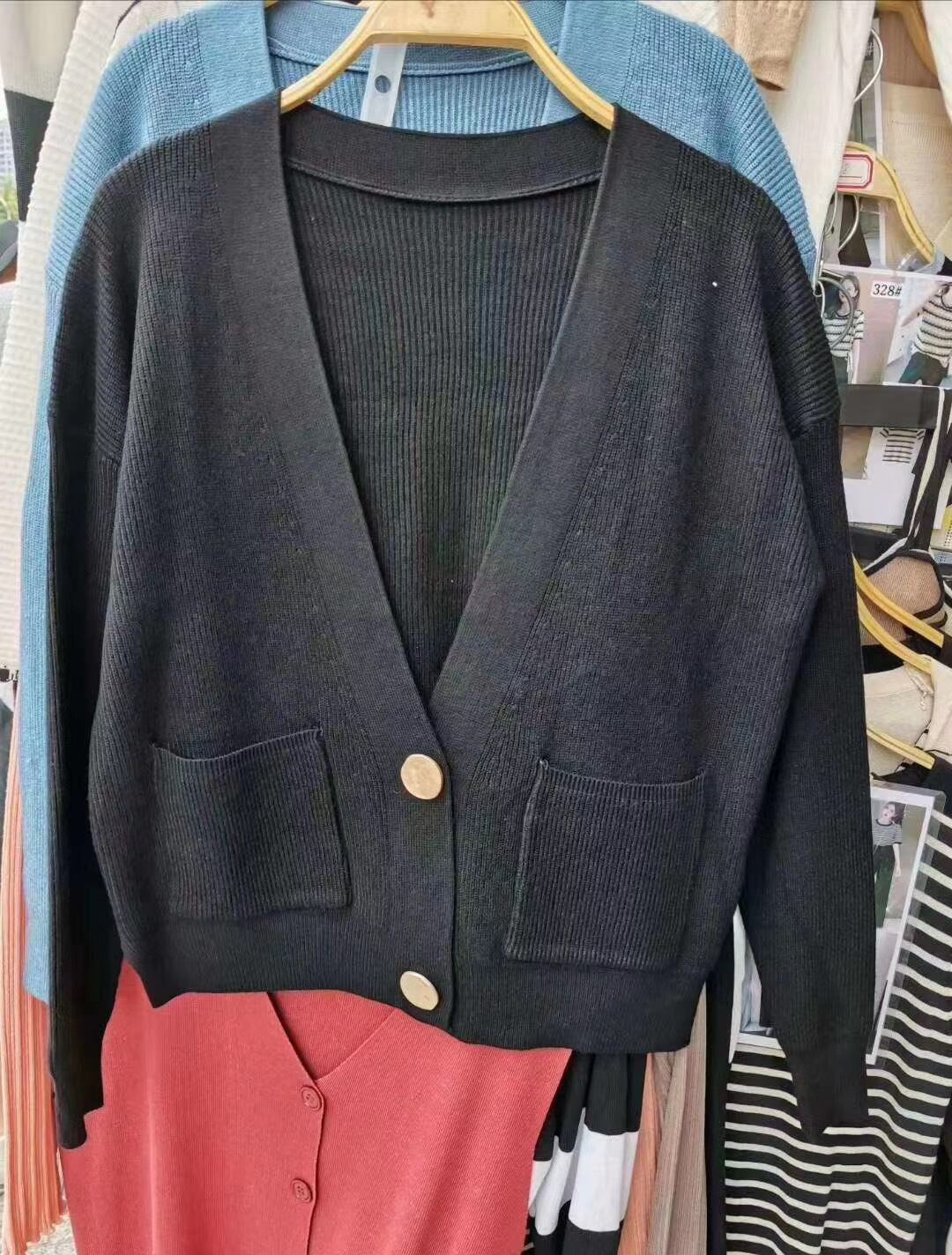 リブニットカーディガン