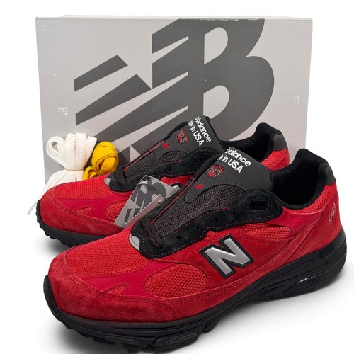 【新品未使用】USA製 NEW BALANCE U9935CX RED/BLACK 赤/黒 28.5cm ニューバランス 993 スニーカー シューズ 靴 スエード アメリカ製