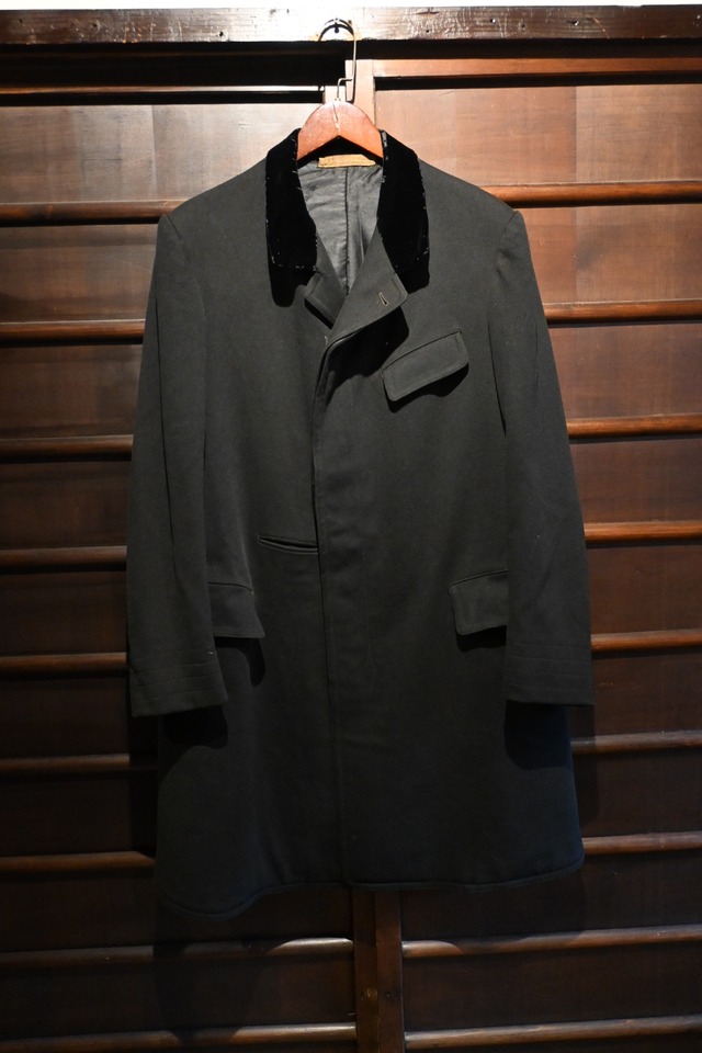 antique early1900's french wool×velvet chesterfield coat 233