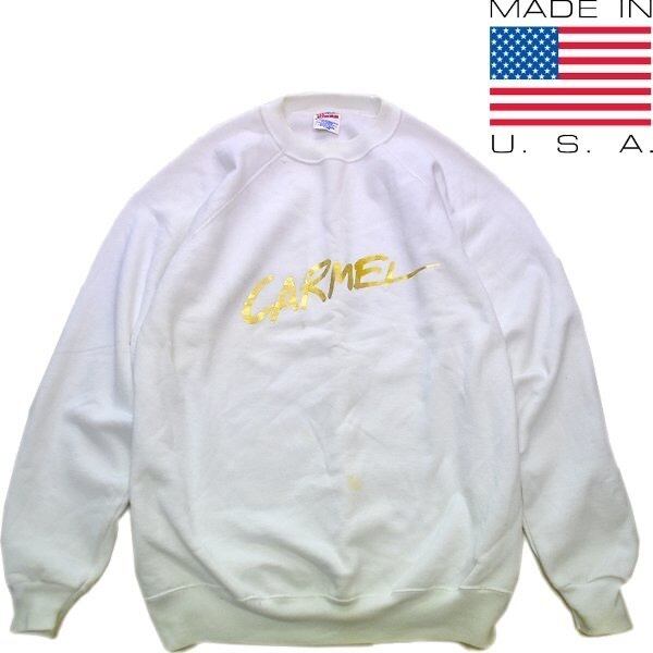 カレッジプリントスウェット 90s USA製 トレーナー 2XL 紺 金色 白