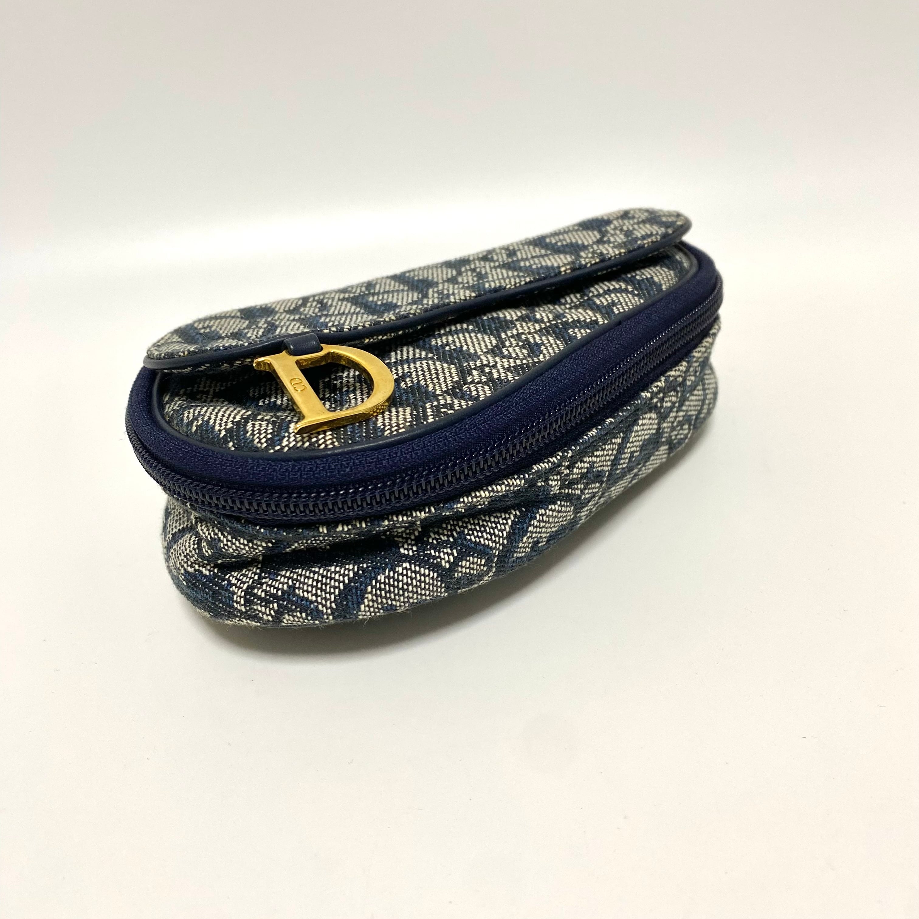 Christian Dior ディオール トロッター サドル メイクポーチ ネイビー