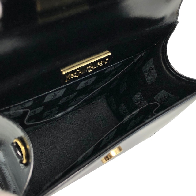 Yves Saint Laurent イヴ・サンローラン ショルダーバッグ ブラック YSLチャーム レザー 2WAY vintage ヴィンテージ オールド gmjhfk