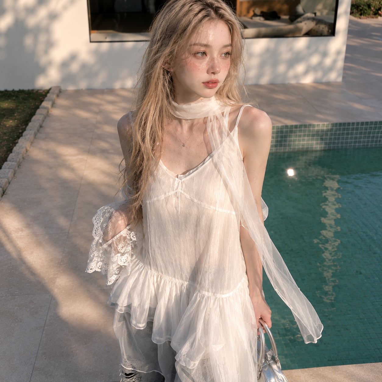 Vintage Tulle Camisole Dress*S-411