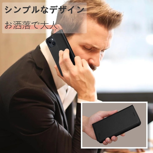 Rssviss iPhone 15 用 ケース 手帳型 iPhone 15 専用 手帳型ケース アイフォン 15 用 ケース 手帳型 マグネット式 iphone15 専用 ケース 手帳型 カード収納 アイフォン 15 用 手帳型 ケース スタンド機能 iPhone 15 用 手帳ケース 軽量 iPhone 15 専用 ケース 財布型 薄型 6.1インチ適応 W1 ブラック