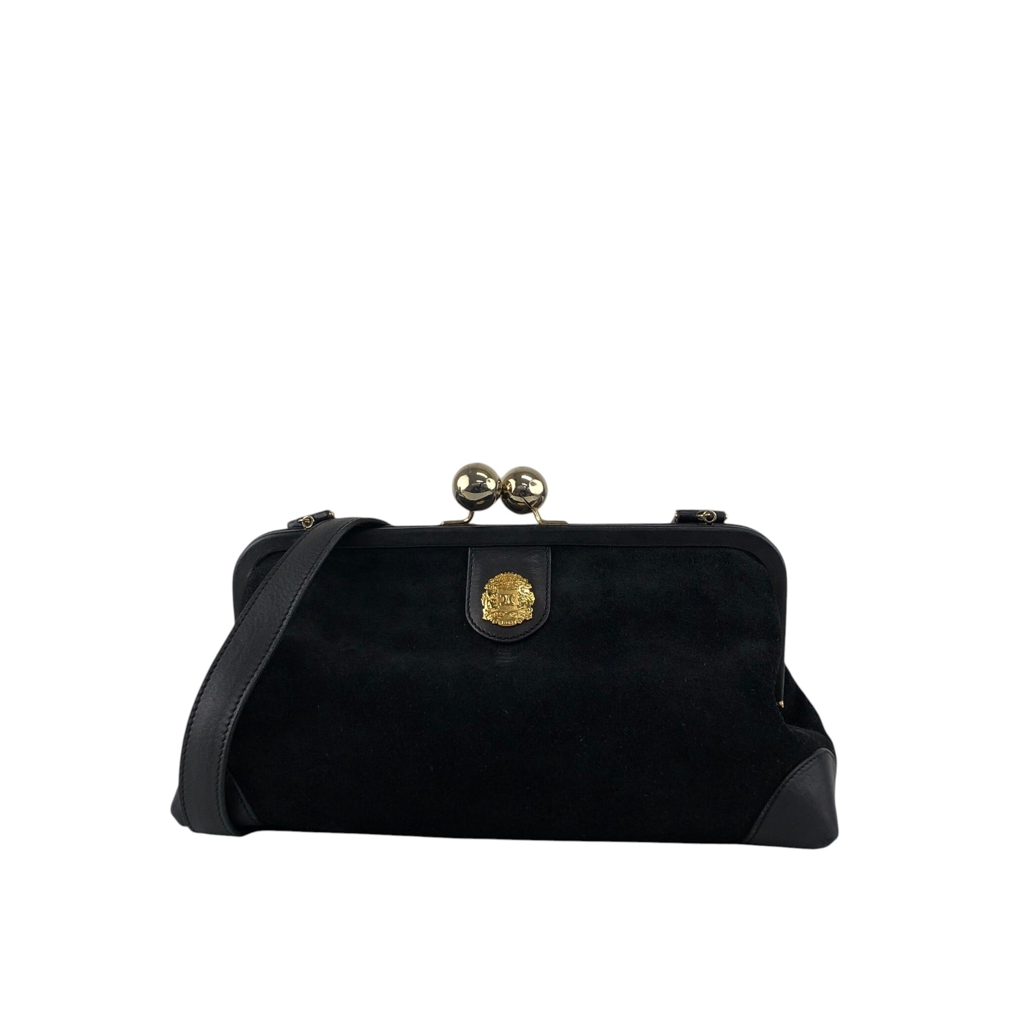 CELINE セリーヌ ショルダーバッグ ブラック トリオンフ スウェード
