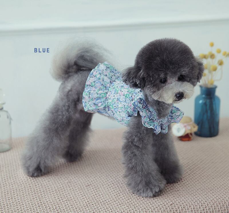 flower crop lace sleeveless S ~ XL 2color / 犬 服 クロップドトップス 犬の服 犬服 ショート丈 ペット洋服 ドッグウェア ペット用品 小型犬 中型犬 春夏 新作 お揃い 花柄 b55