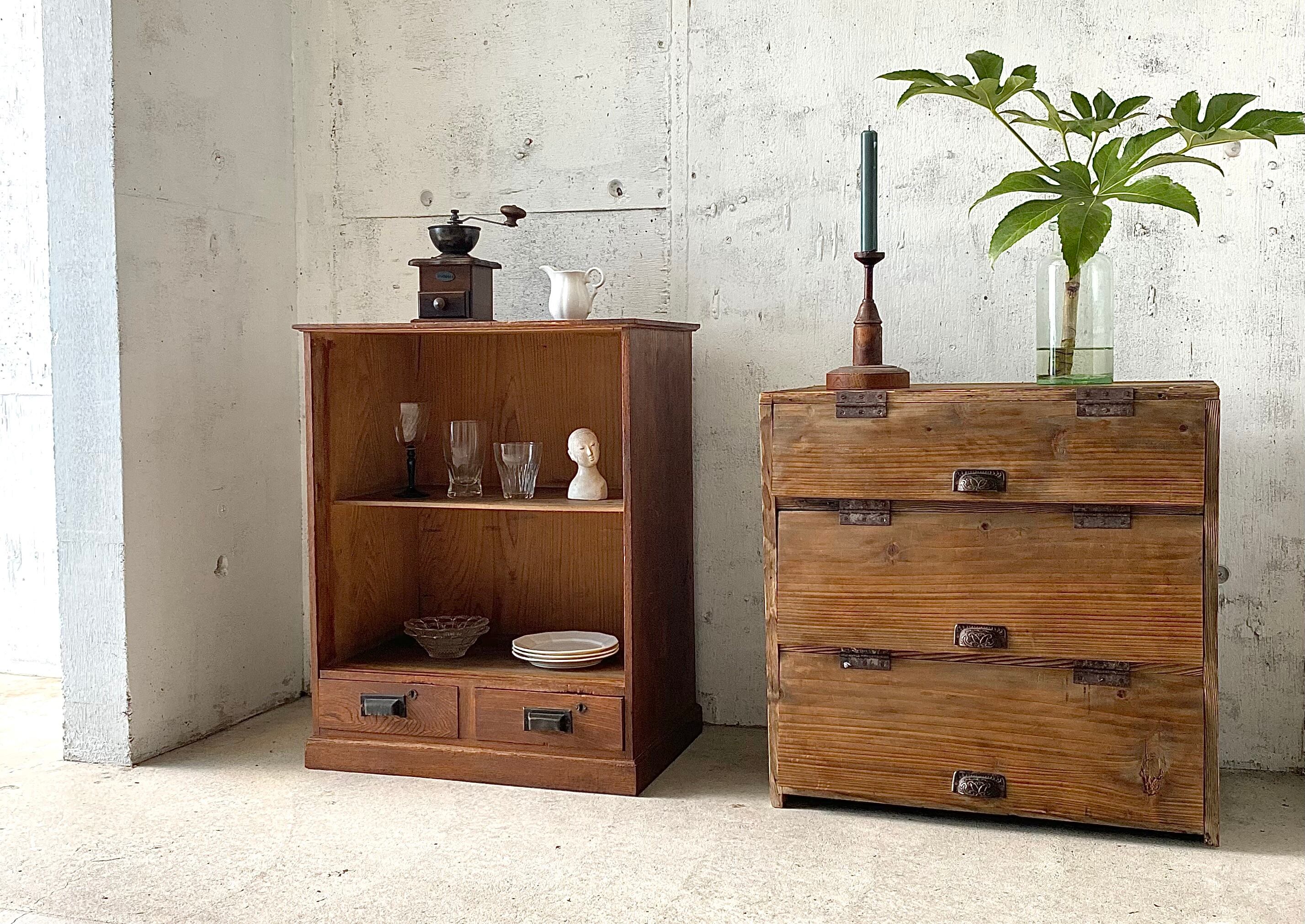 高島屋｜ヴィンテージ｜桐材｜小引出｜収納棚｜古家具｜ 上品な佇まいの収納棚[古家具] | giraffes craft