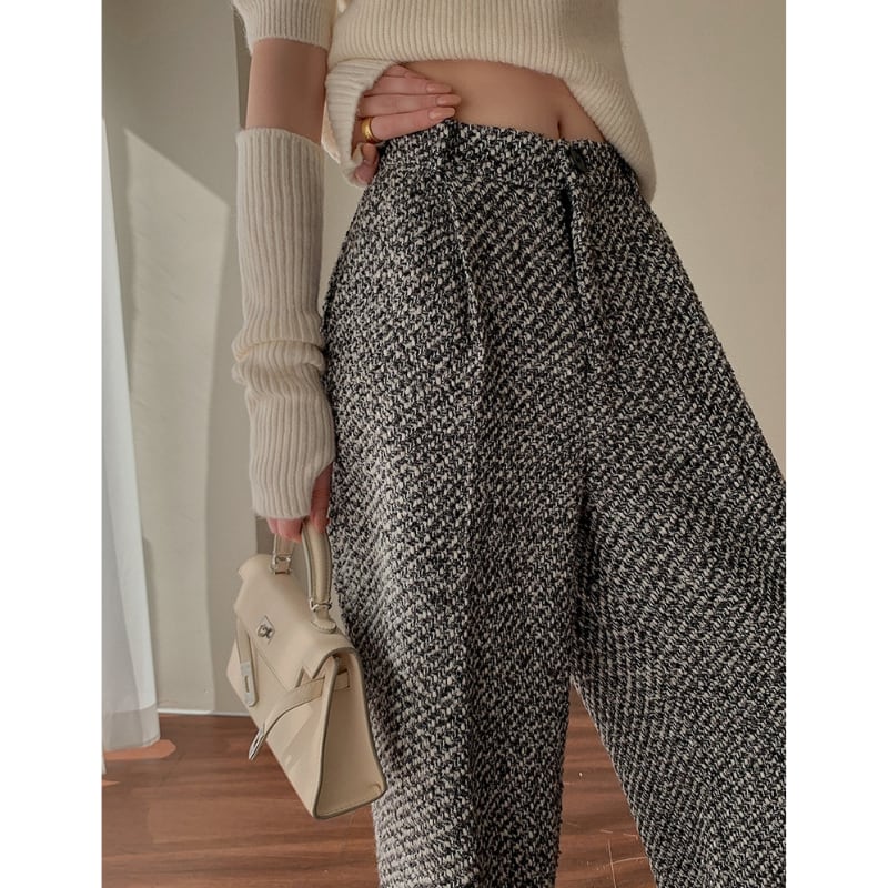 ツイードタックワイドパンツ R00558