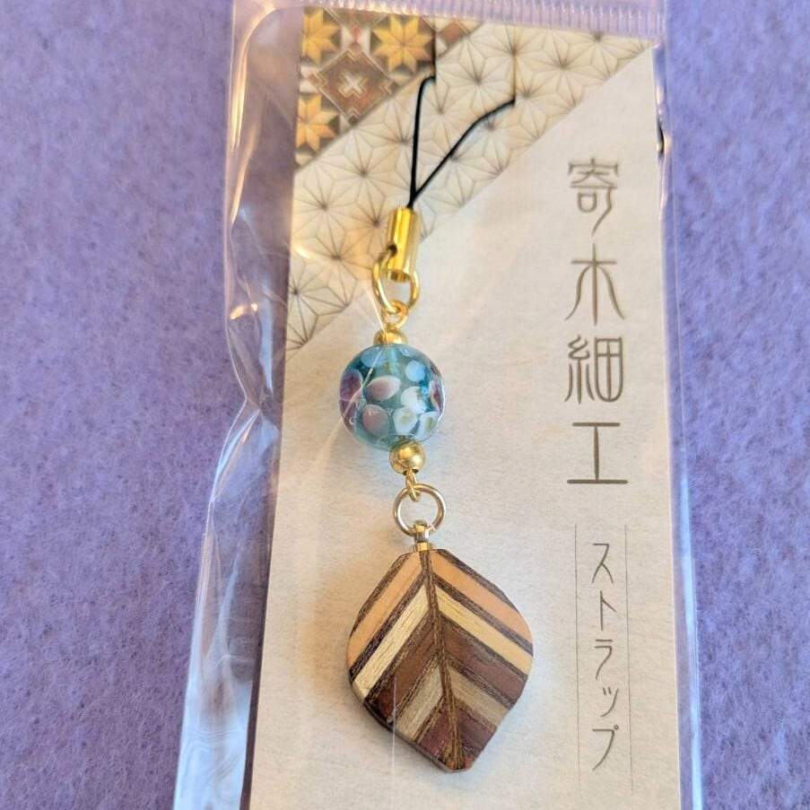 寄木細工 トンボ玉ストラップ ※別模様あり | 雑貨屋らいか