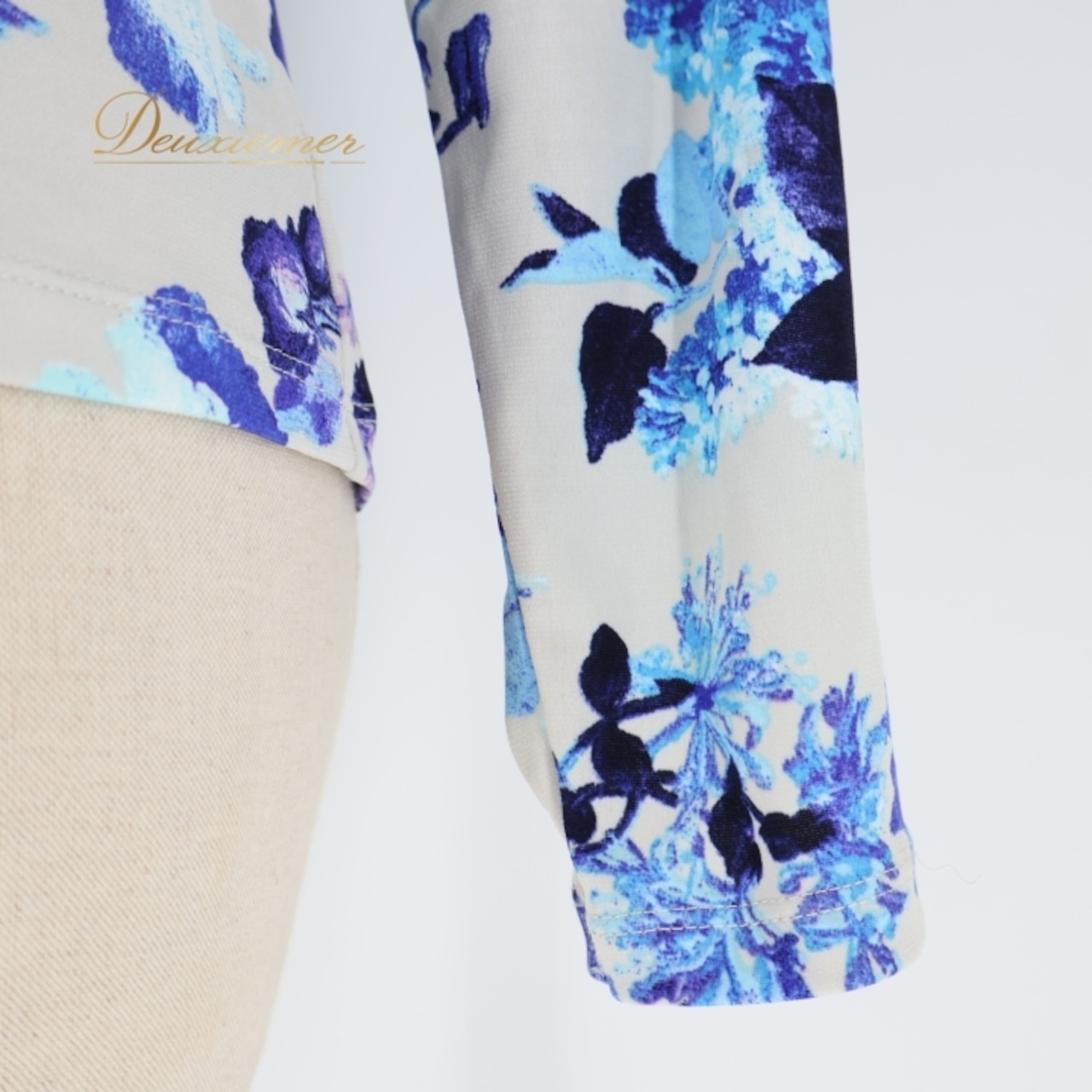 社交ダンス 衣装 トップス ブラウス グレイ系 チャコットロイヤルダンス Chacott ROYAL DANCE 花柄 伸縮 ストレッチ 練習 レッスン 長袖 上品 青 紫 かわいい ダンス衣装 パーティー 日本製 パープル系 ブルー系