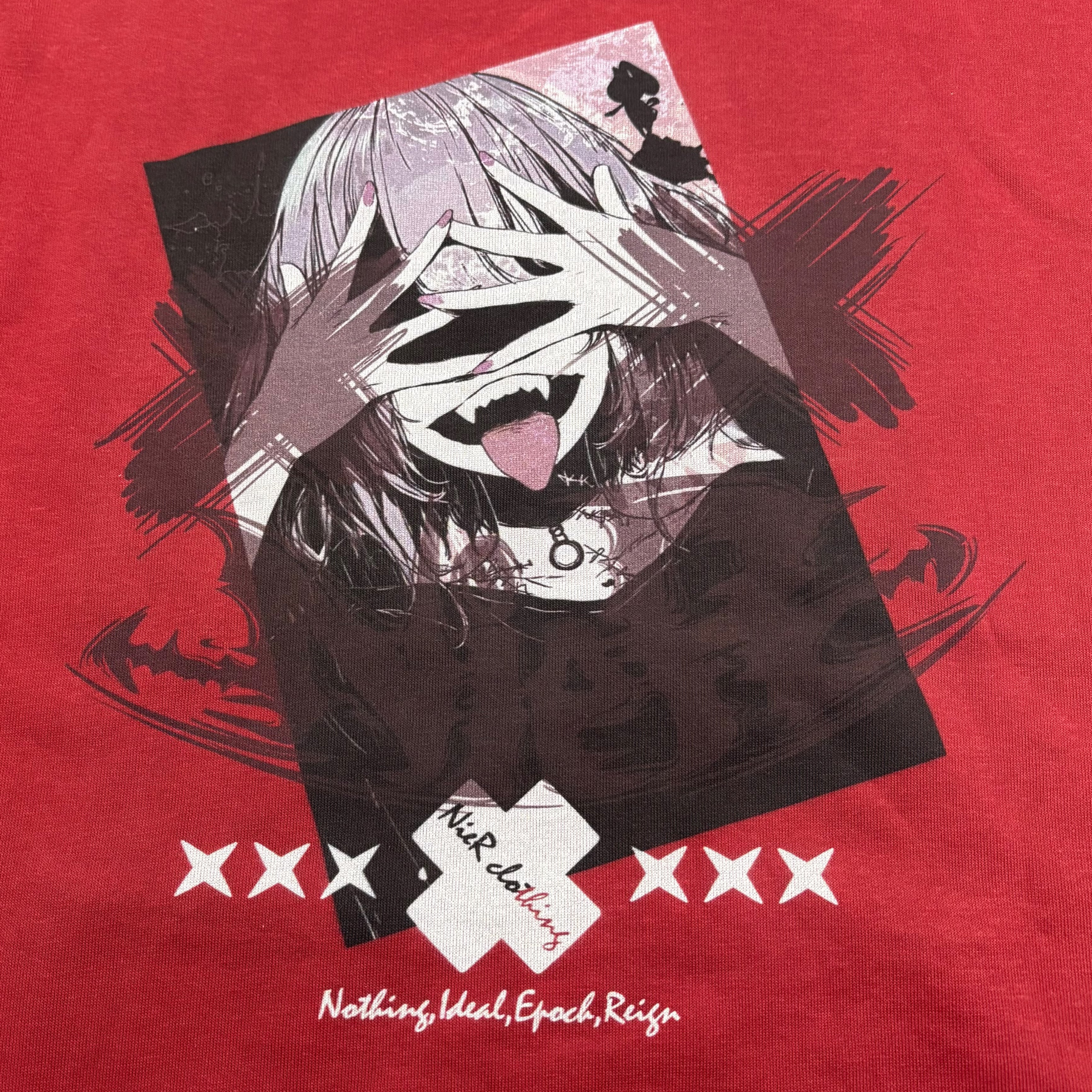 CRIMSON CRAZE HOODIE【FACE LOGO】 | NIER CLOTHING