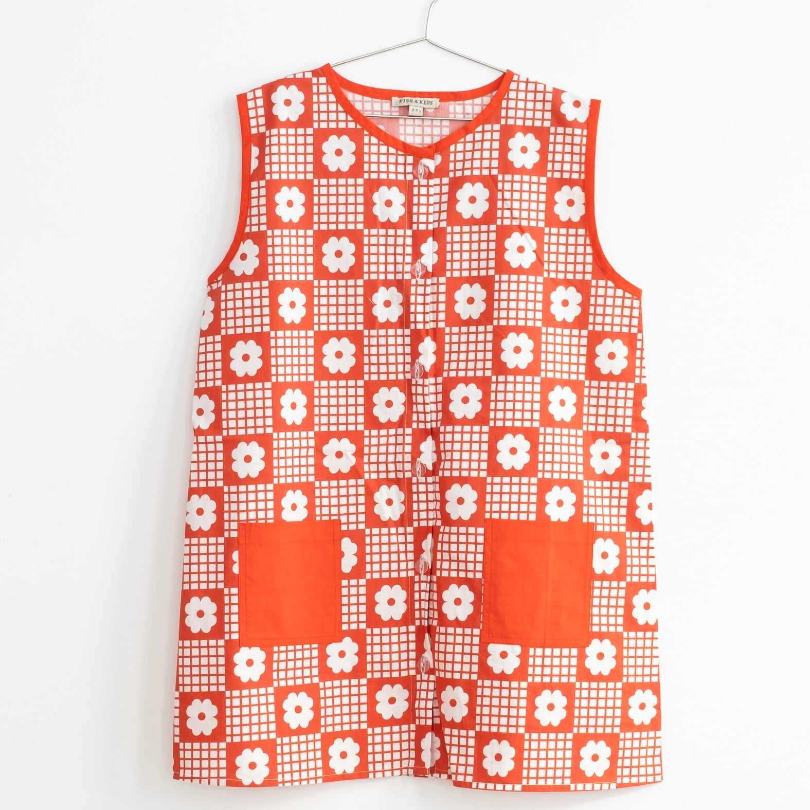 《FISH & KIDS 2026AW》RED FLOWERS RETRO DRESS / RED