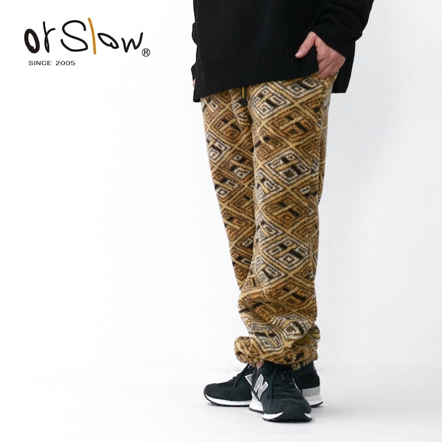 orslow[オアスロウ] UNISEX AFRICAN PATTERN BOA FLEECE PANTS  [03-1006-AR] ユニセックス アフリカン パターン ボア フリース パンツ・MEN'S/LADY'S [2023AW]