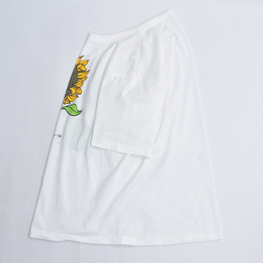 80～90s Sun Flower Design ひまわり プリント アート Tシャツ