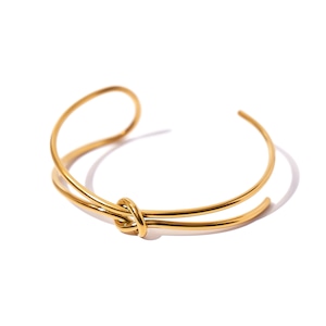 316L tie knot bangle【GOLD】#b50