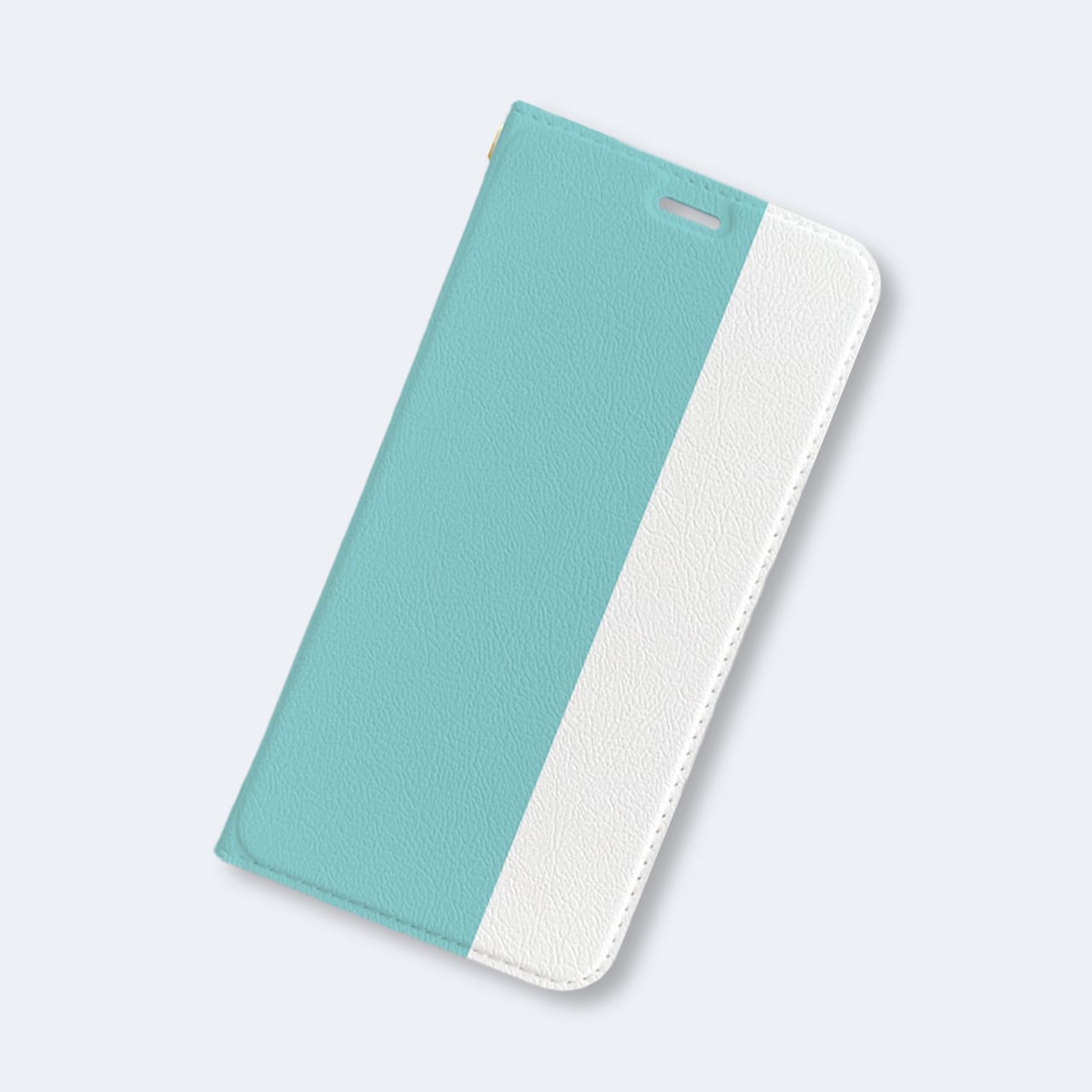 バイカラー ティファニーブルー風 iPhoneケース 手帳型ケース | LUCK OUT