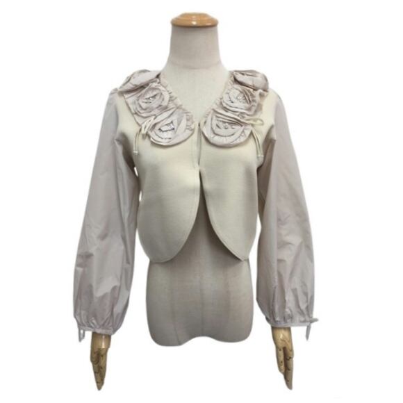 スーパービューティー 花の刺繍 長袖カーディガン　40 入替前の最後のポイントアップ5倍】【クリアランスセール 50