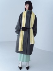 25aw 受注アイテム : RITSUKO KARITA - Soft air muffler〔plain〕Butter yellow