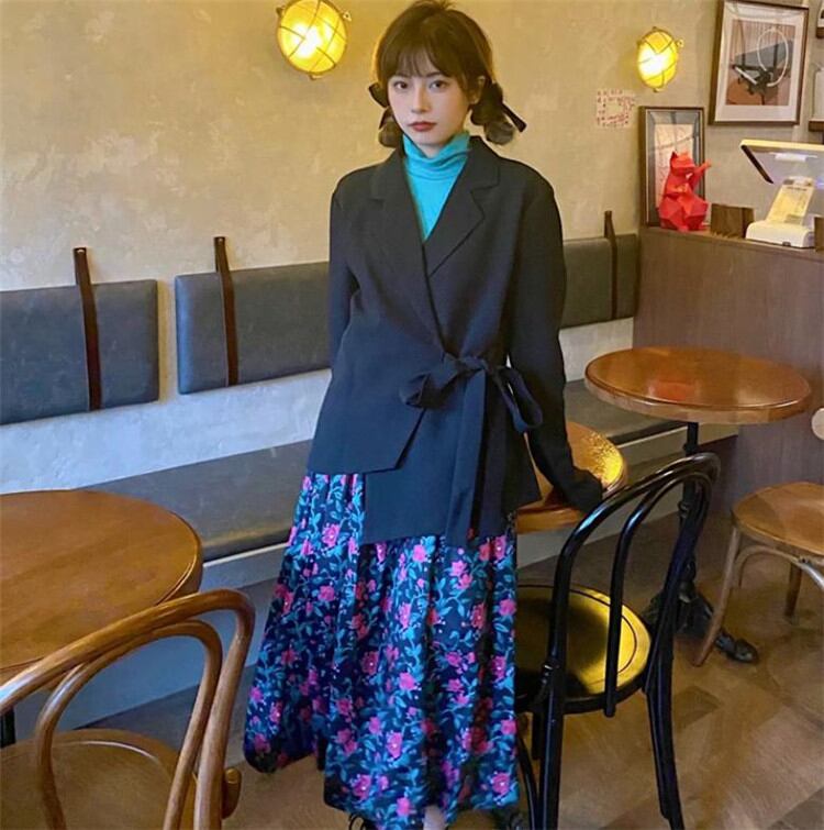 計算された美シルエット。通勤する 韓国版 イレギュラー カジュアル バンディング 長袖 スーツ コート