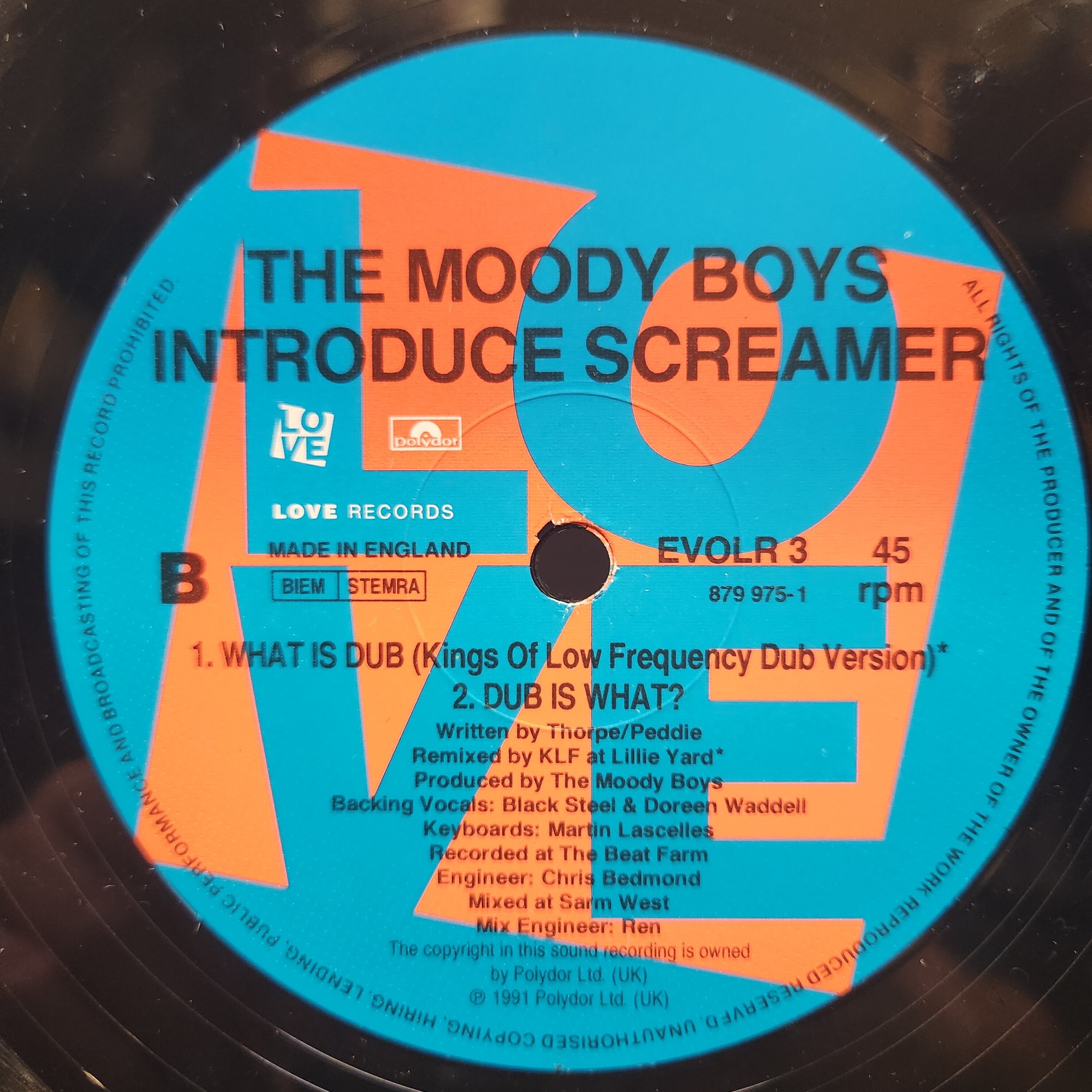 The Moody Boys Introduce Screamer / What Is Dub? (The KLF And Appollo 440 Remixes) [EVOLR 3] - 画像4