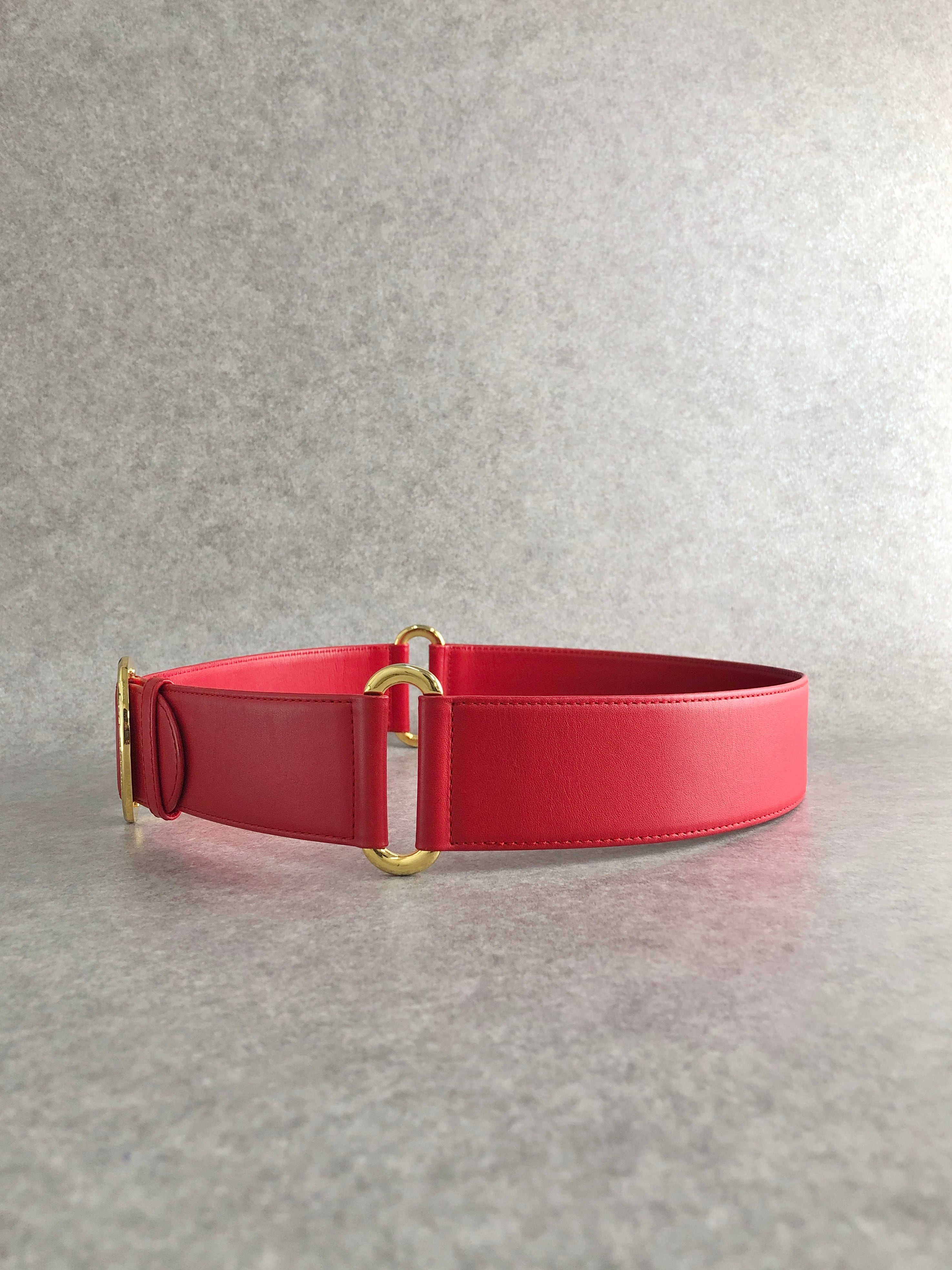 Christian Dior クリスチャン ディオール ベルト レッド オーバル