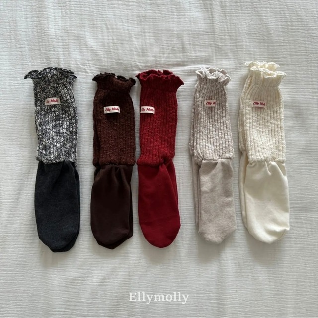 〈即納〉ellymolly gorgie slub socks