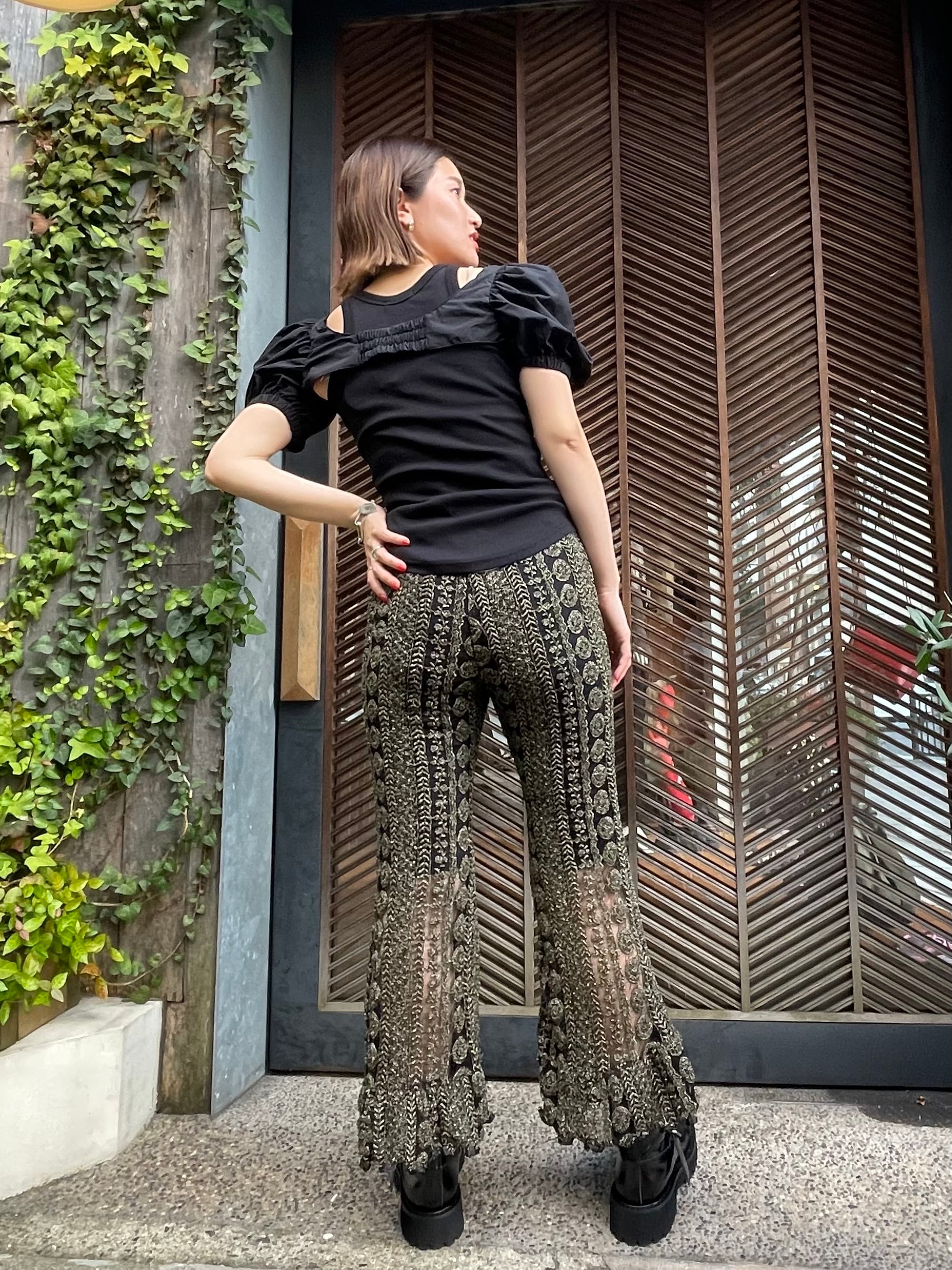 23AW】FUMIE TANAKA フミエタナカ / tulle embroidery pants | TRENT 