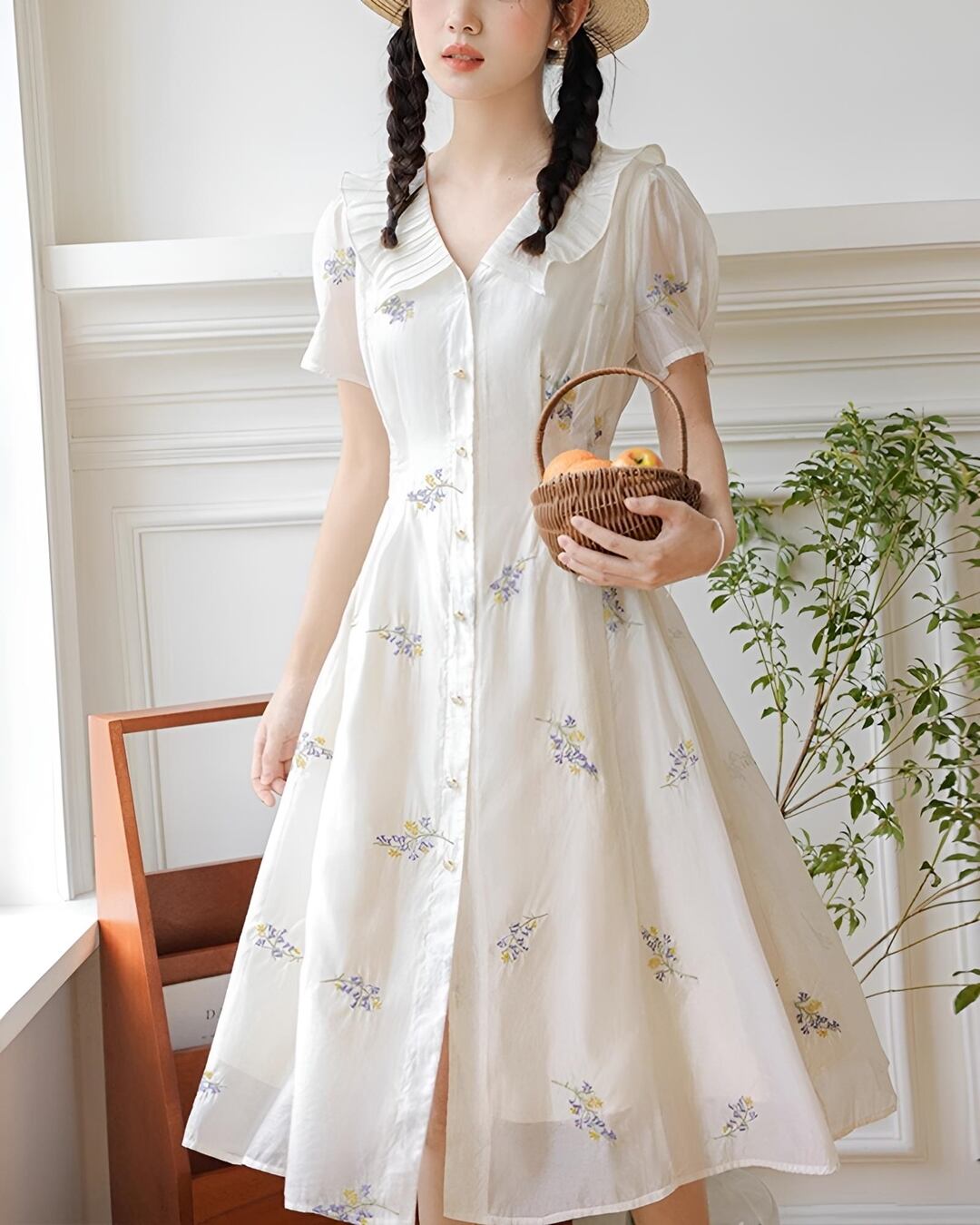 フローラルフレアシャツワンピース 2503068