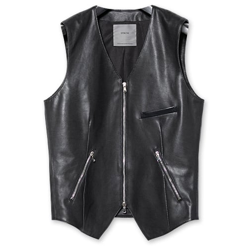 【STRUM ストラム アパレル ウェア】BENNY/パンチングオイルカーフ/ジップアップベスト【送料無料】