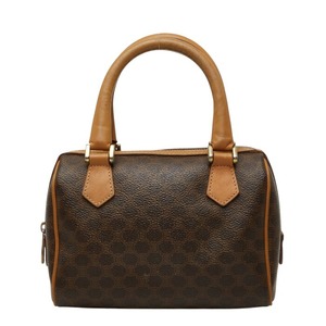 セリーヌ マカダム ハンドバッグ ブラウン PVC レザー レディース CELINE 【中古】