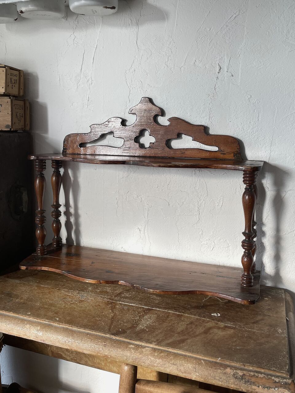 ミニチュア朽ちた木 ウォールシェルフフランスアンティーク風