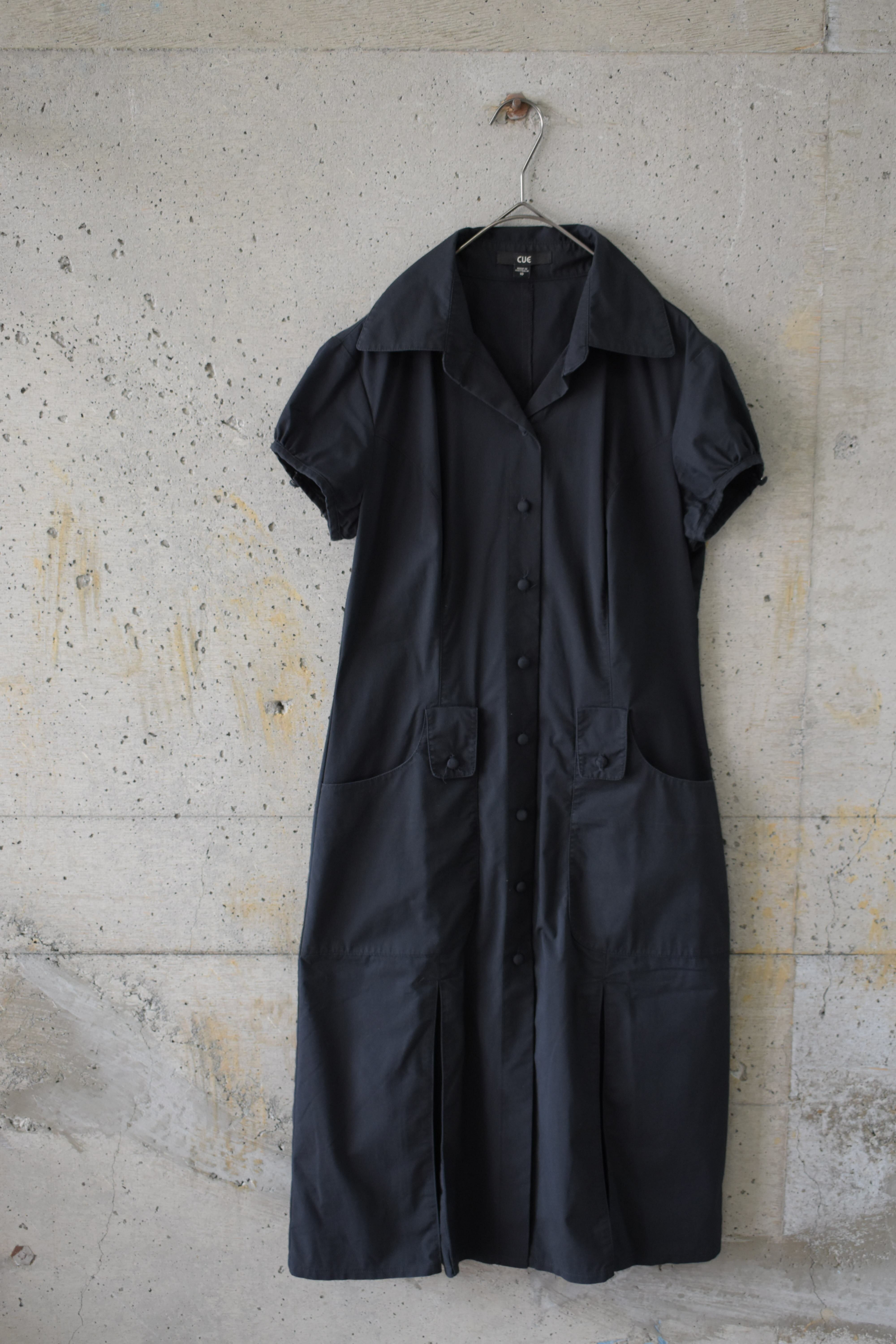 Black puff-sleeve dress