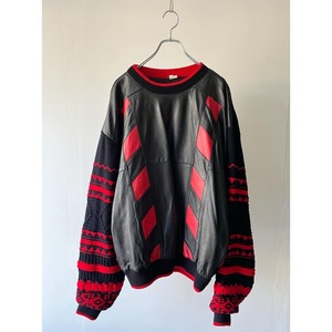 leather switching 3D knit