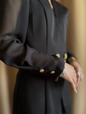 MADE IN JAPAN black sheer sleeve jacket-4736-6
