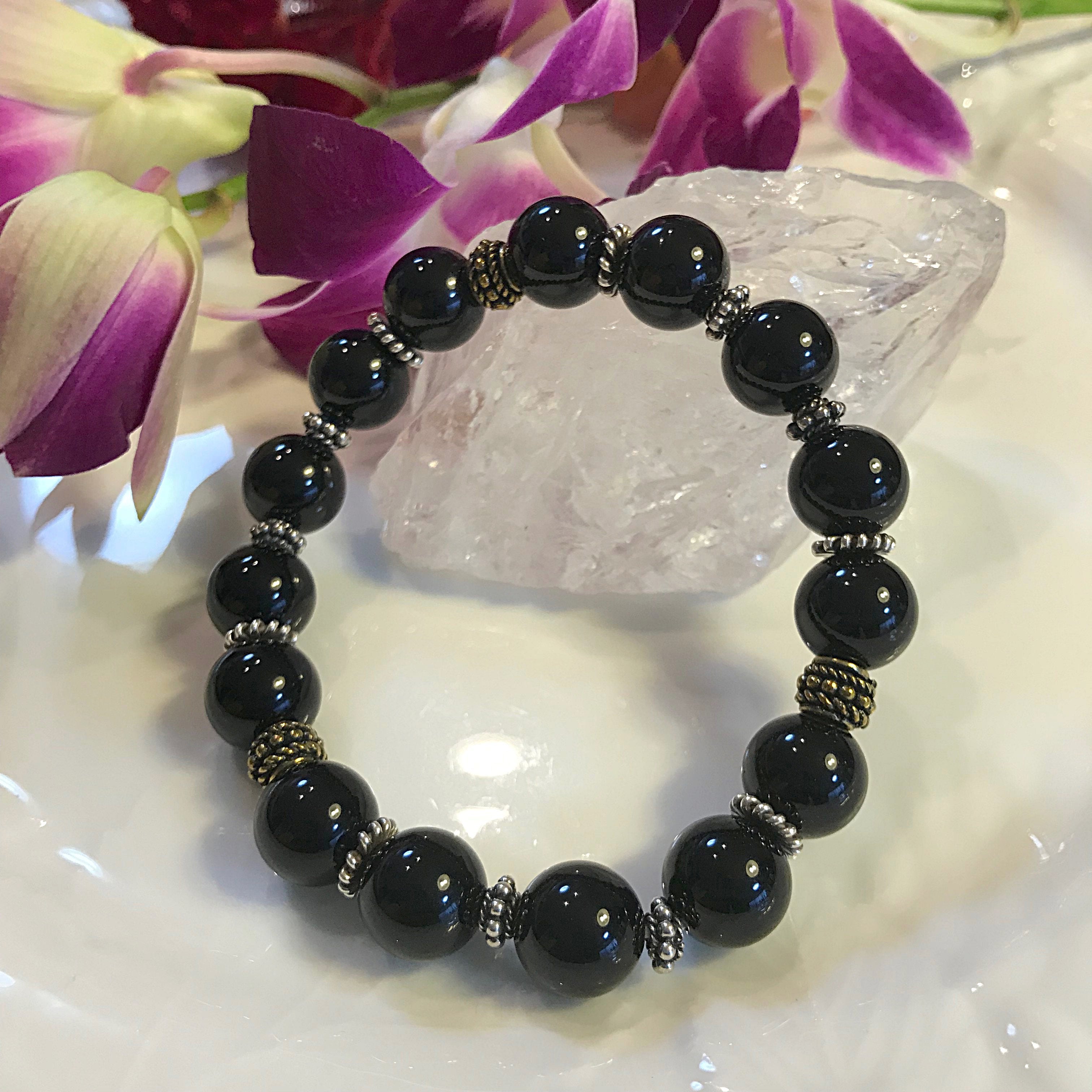 強力な力であなたを守る石 ～天然モリオンブレスレット（men's