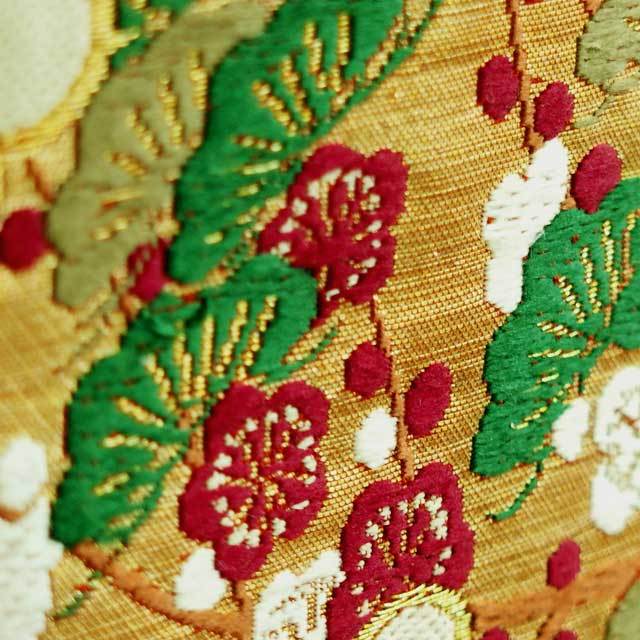 ハンドメイド品名古屋帯のタペストリーです、丁寧に作られています 帯タペストリー 名古屋帯 朱・扇紋様 | kimono style interior ayahime