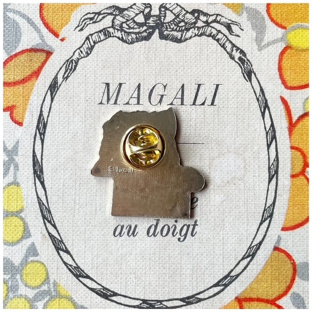 フランス ヴィンテージ ピンバッジ ピンズ SHELL J'aime 犬 シベリアン